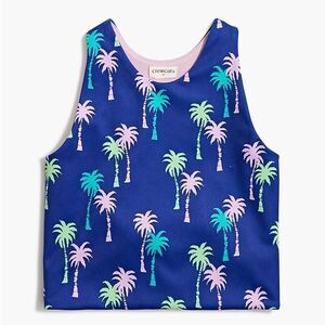 Crewcuts Factory Girls' active palm tree tank top and bike shorts set size 6-7